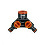 Đầu chia 2 ngã vòi nước ren trong 1/2”- 3/4” (21-27mm) đầu ra khớp nối nhanh Claber 8598