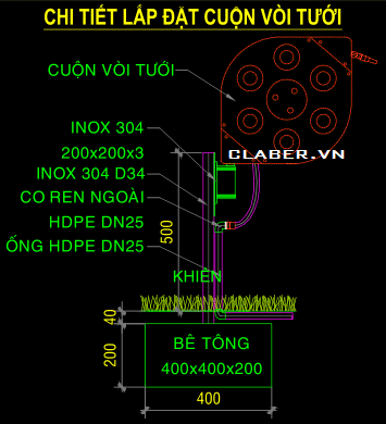 ban ve he thong tuoi nuoc cuon voi