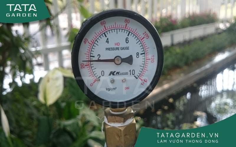 Đồng hồ đo áp lực nguồn nước tưới cây tự động