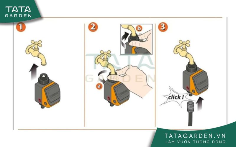 Kết nối timer với ống nước