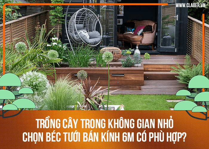 Trồng cây trong không gian nhỏ chọn béc tưới bán kính 6m có phù hợp