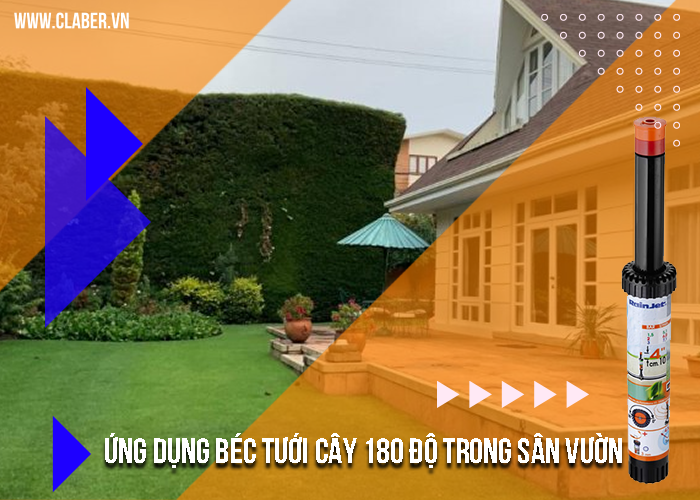 Ứng dụng béc tưới cây 180 độ trong sân vườn