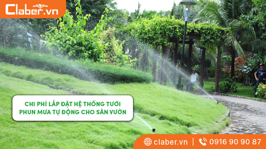 chi phí lắp đặt hệ thống tưới phun mưa