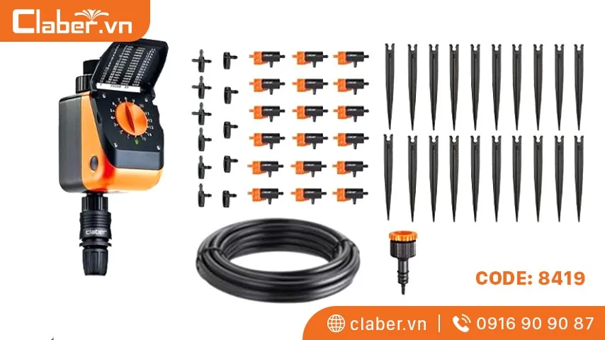 Bộ hệ thống tưới nhỏ giọt Timer 8419 + Dripkit20