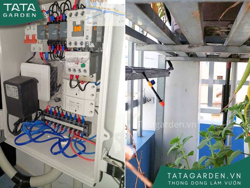 Tủ điện của hệ thống tưới cây tự đông