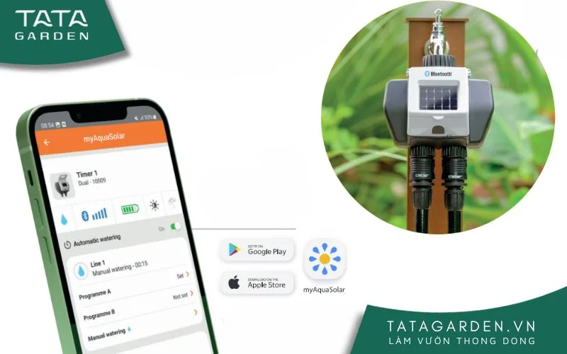 Sản phẩm hẹn giờ tưới cây tự động sử dụng năng lượng mặt trời TEMPO MYAQUASOLAR Claber đem lại nhiều lợi ích cho người dùng