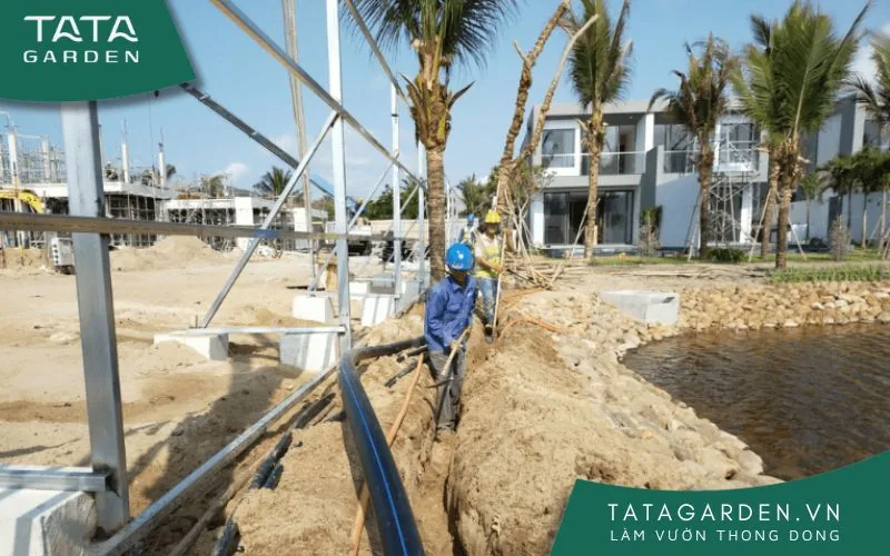 Đường ống nước của một hệ thống tưới lớn