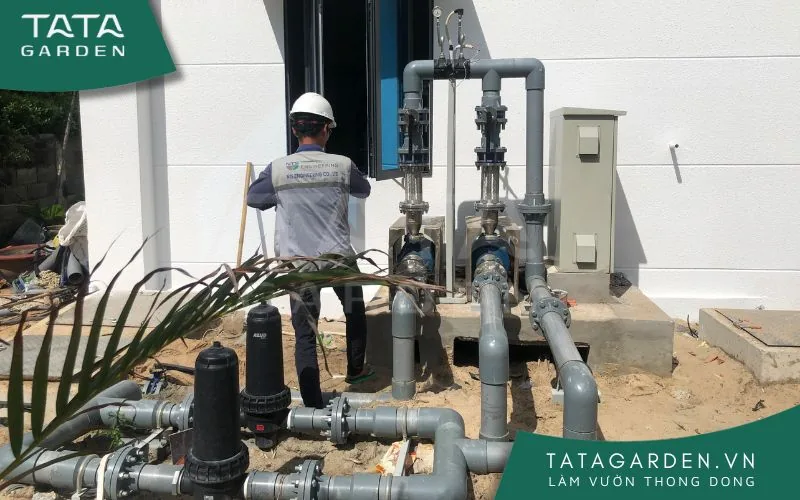 Khu vực trạm bơm của một dự án lớn