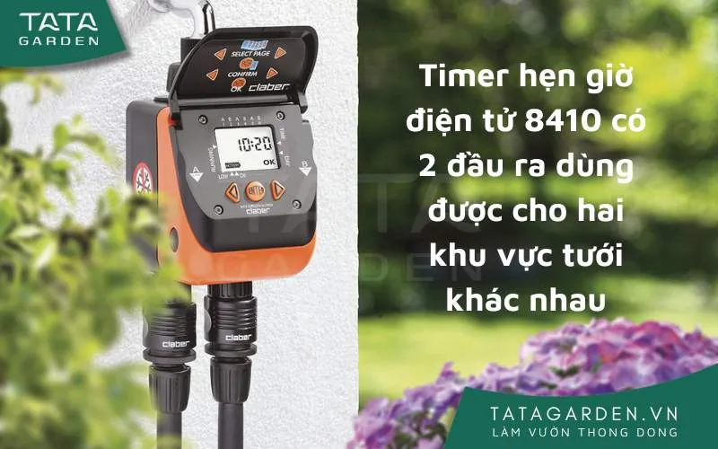 Hẹn giờ 2 kênh tưới 8410 Claber