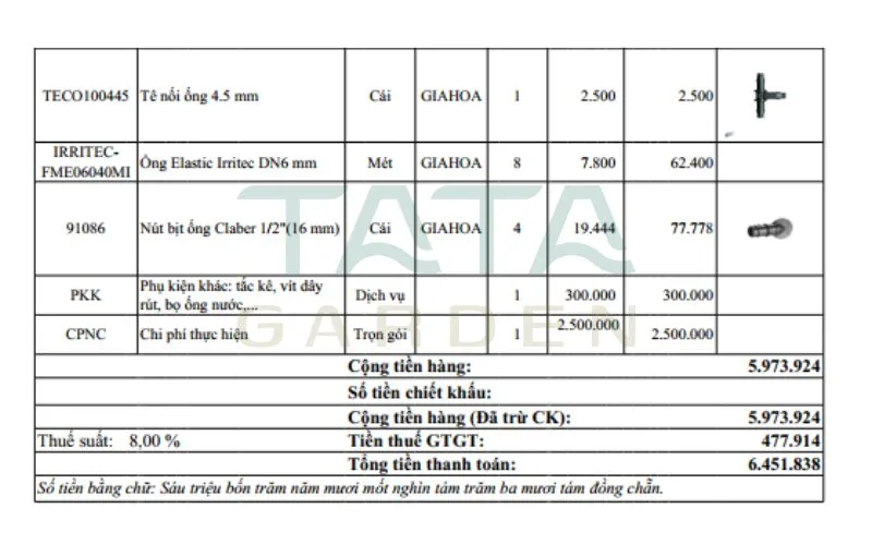 Trang 3 - Báo giá thiết bị tưới tự động nhỏ giọt nhà phố
