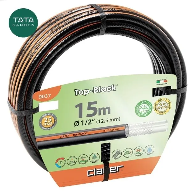 Dây dẫn nước mềm TOP BLACK HOSE Ø 1/2”(12,5 mm) 15m Claber 9037