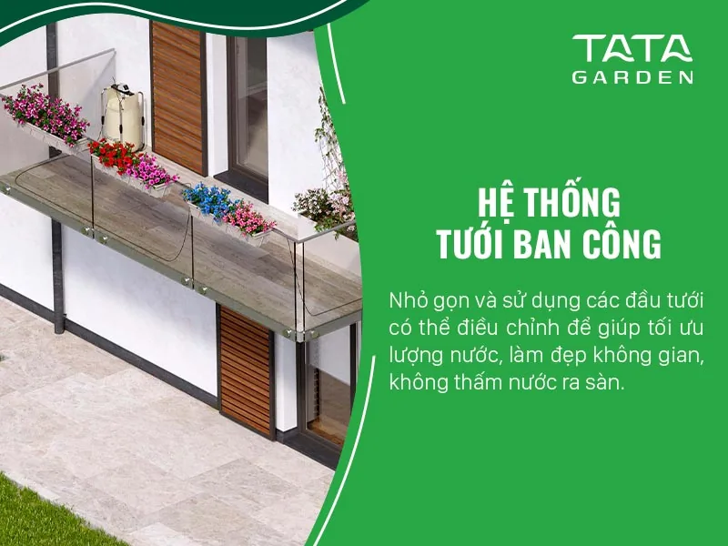 Hệ thống tưới cây tự động ban công, sân thượng