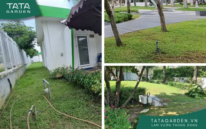 Một số điểm lấy nước gắn một ống nước nhô cao kết hợp với vòi tưới