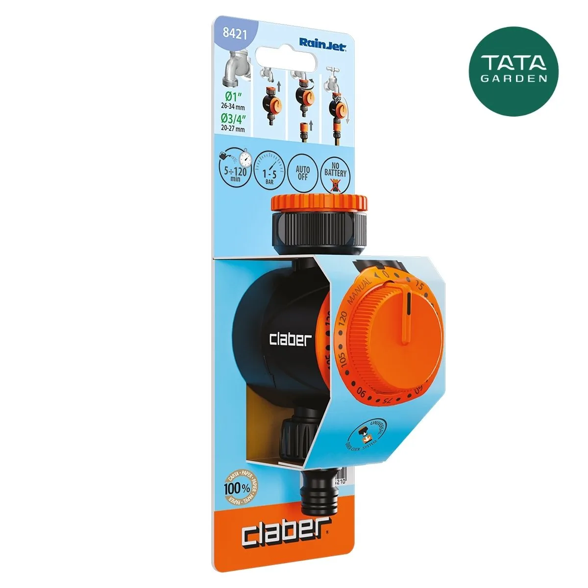 Timer hẹn giờ tưới cây thủ công Claber 8421 - Ảnh 2