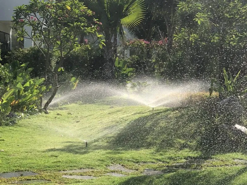Hệ thống tưới cây tự động với béc tưới sát mặt cỏ