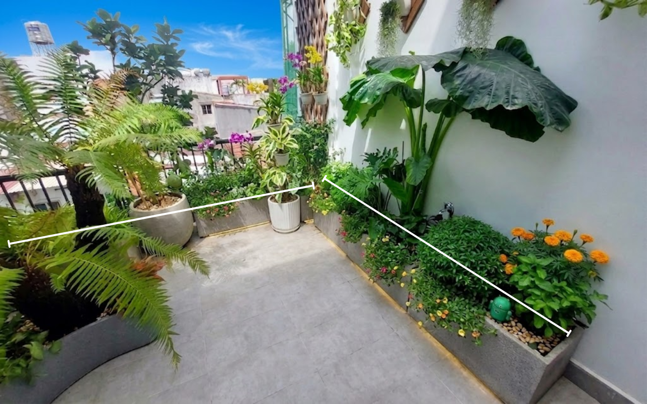 Ảnh minh họa việc đo đạc diện tích vườn