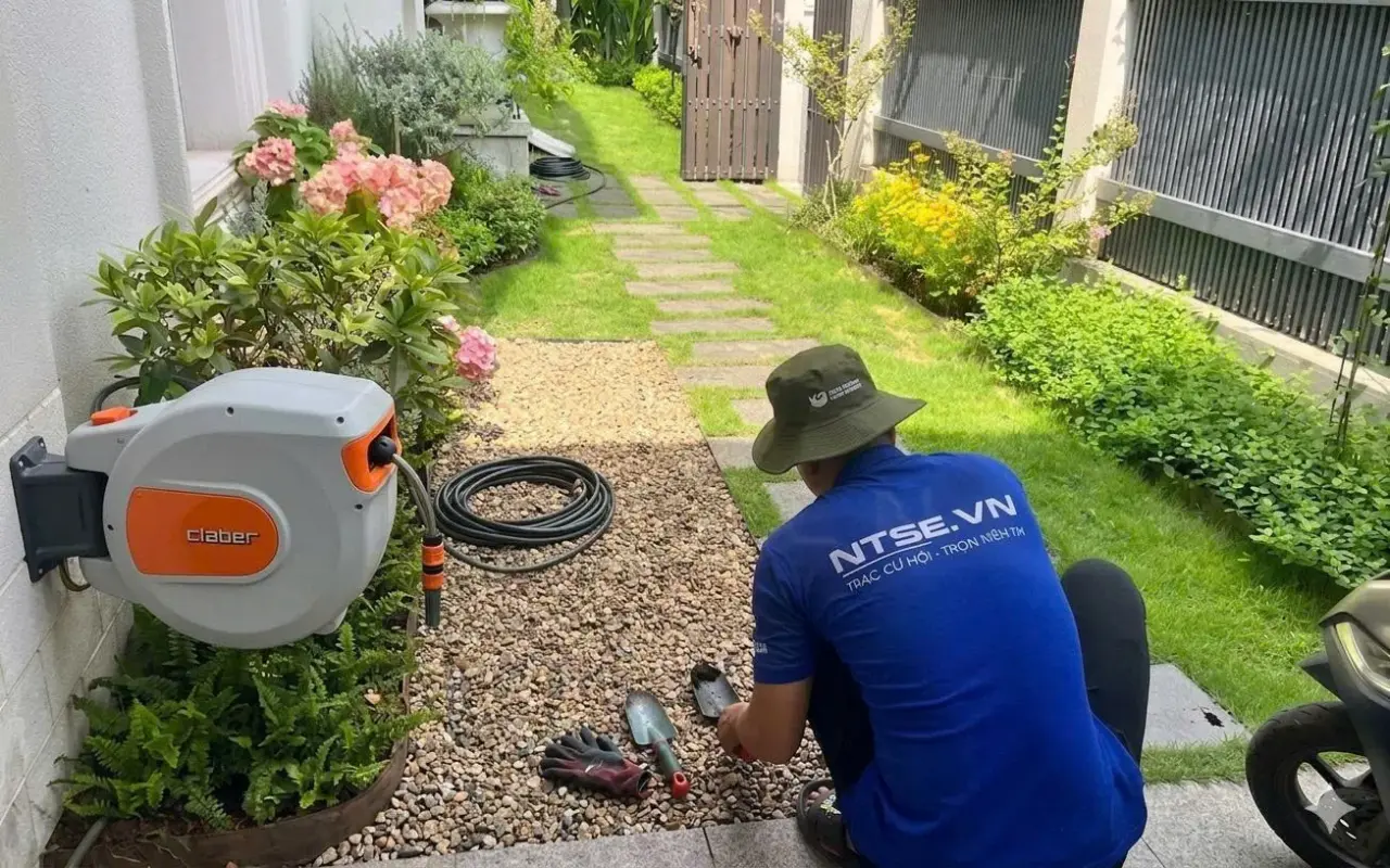 Thi công hệ thống tưới thực tế