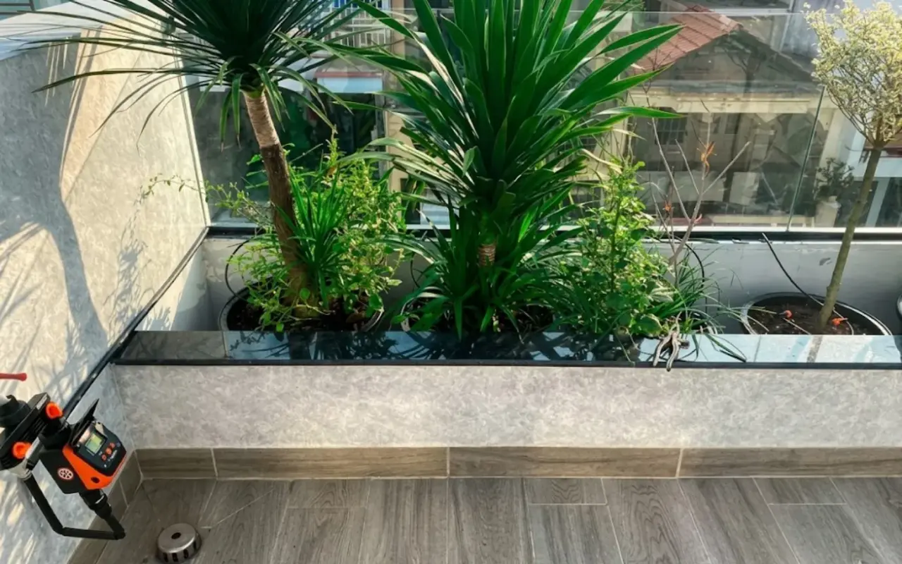 Toàn cảnh hệ thống có sẵn vòi cấp nước