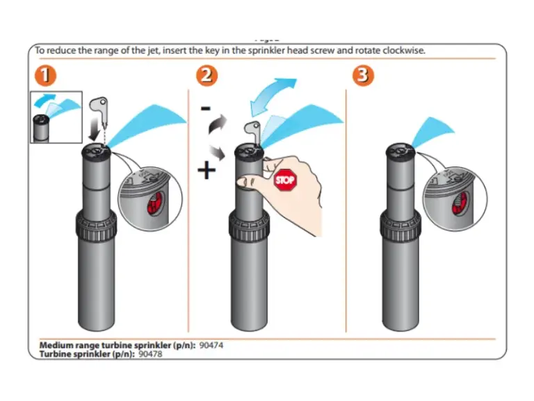 Cách giảm tầm phun của đầu tưới rotor